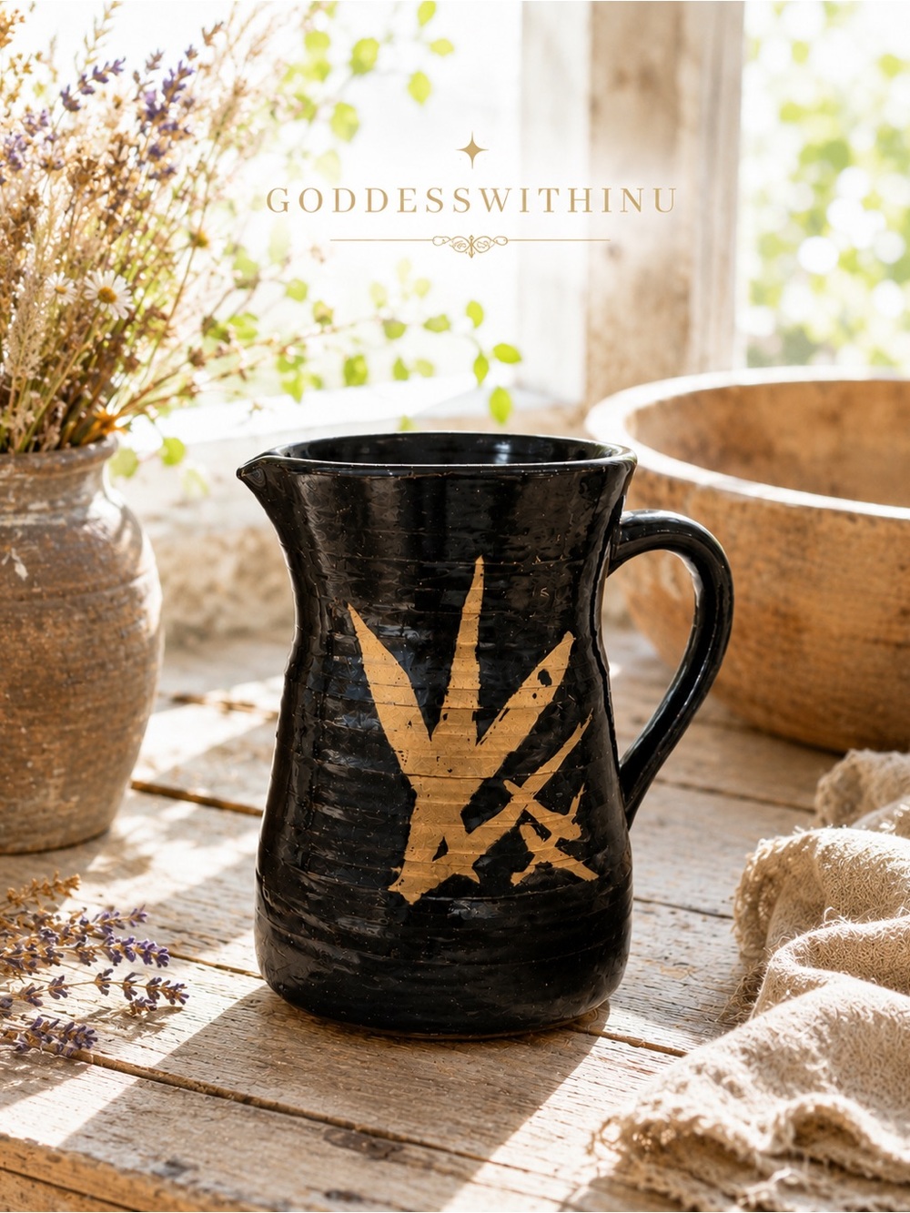 DARK POTTERY PITCHER